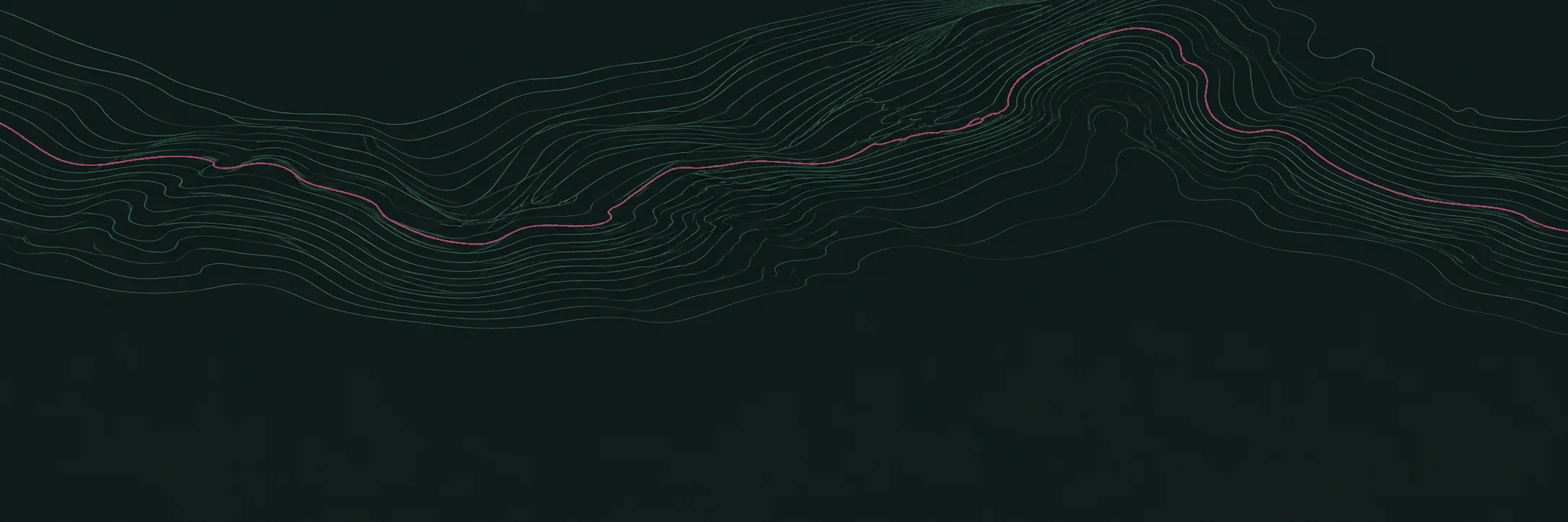 Abstract topographic contour lines rising to a ridge